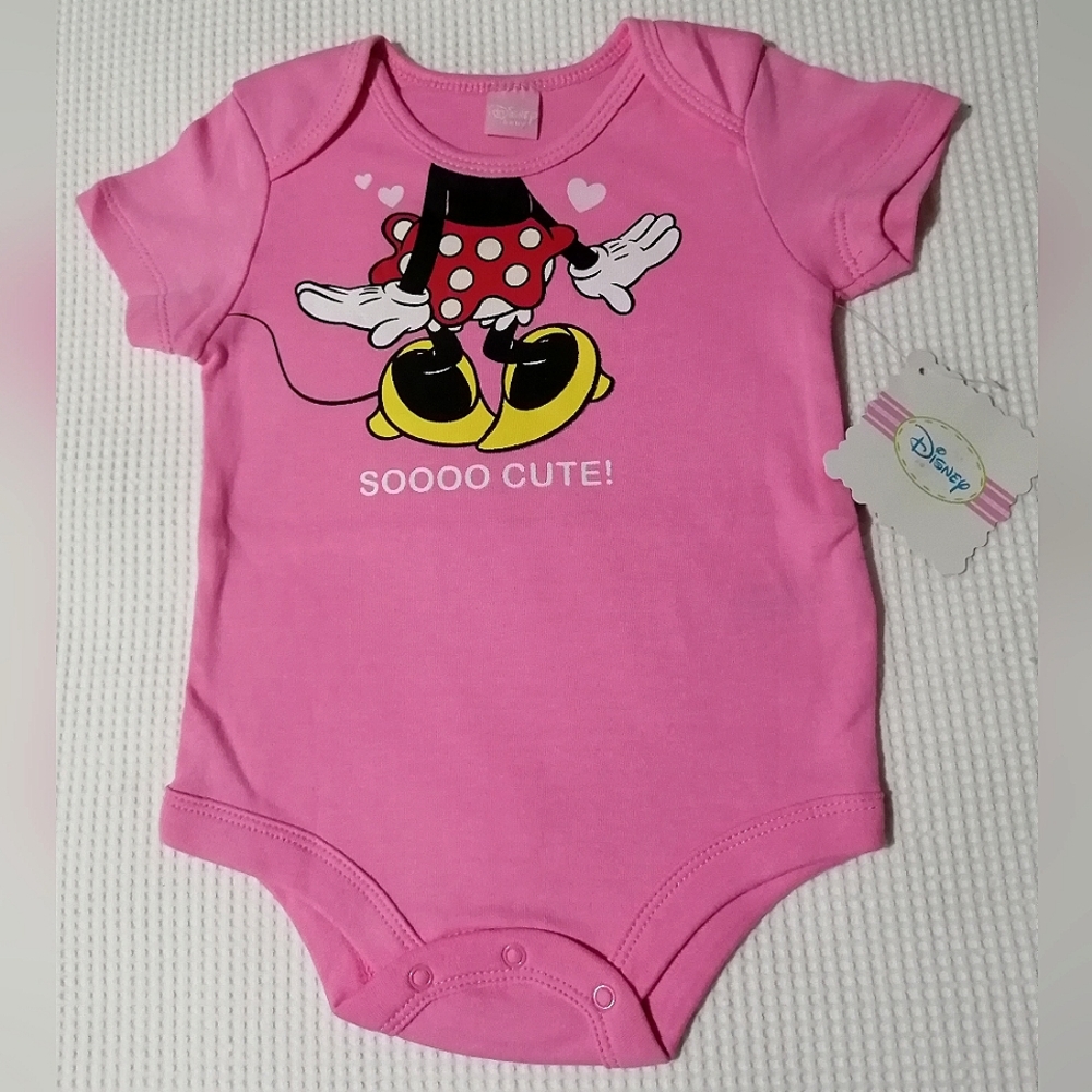 🔥SALE🔥 Disney Minnie Mouse Baby Girl's Onesie Bodysuit NWT Sizes 3-6M, 6-12M